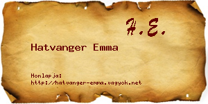 Hatvanger Emma névjegykártya