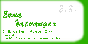 emma hatvanger business card